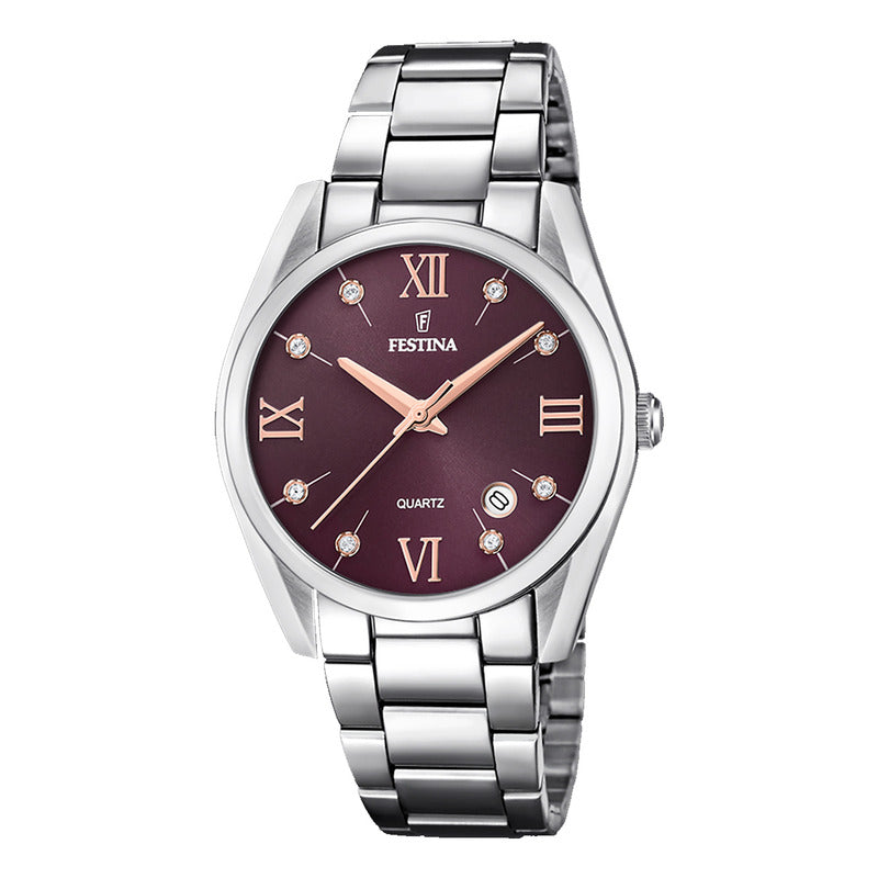 Reloj Festina The Originals F16790/e Mujer Calendario Plateado Violeta