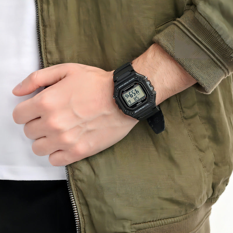 Reloj Pulsera Casio Youth W-218h-1a Negro Gris/negro