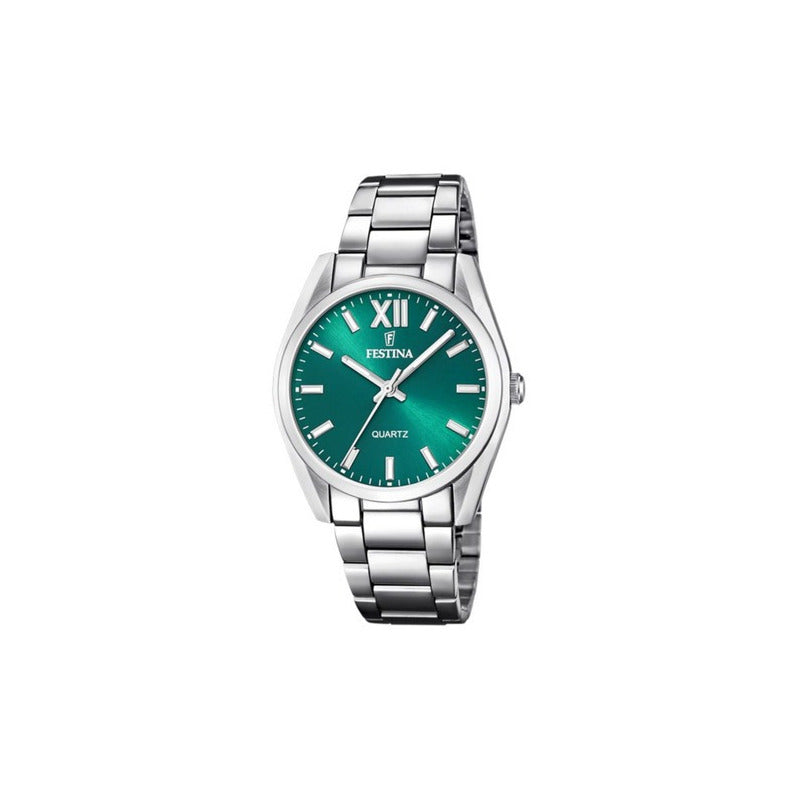 Reloj Para Mujer Festina Boyfriend F20622/c Plateado Verde
