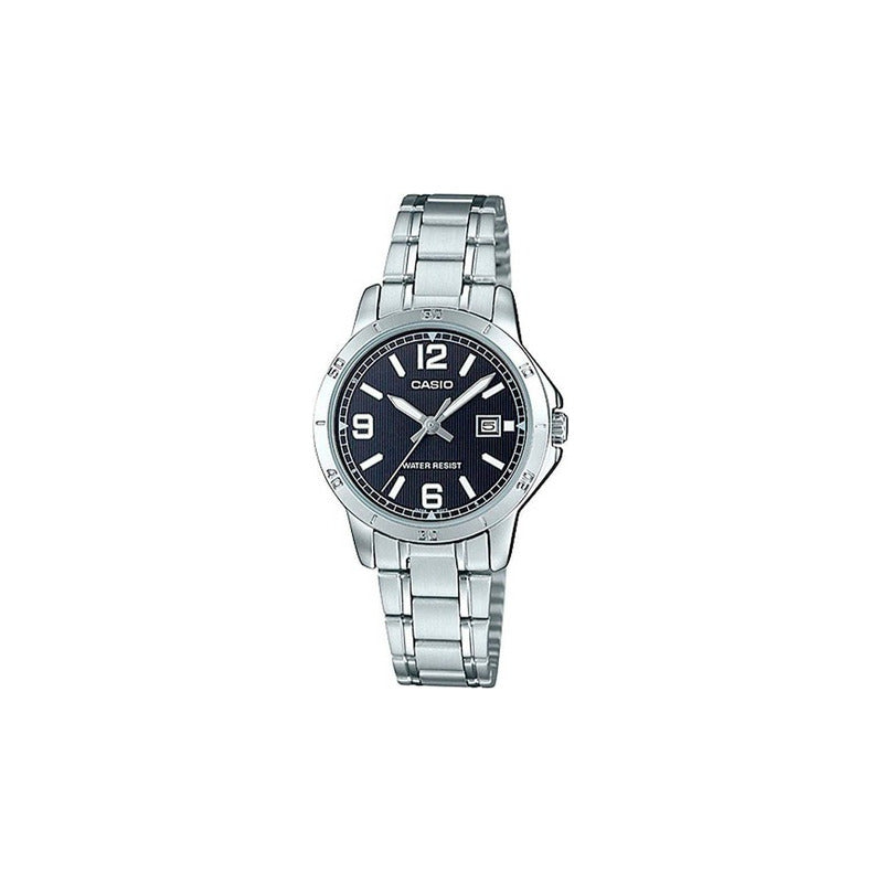 Reloj Casio Linea Mujer Ltp-v004d-1b2udf Relojesymas Plata Negro