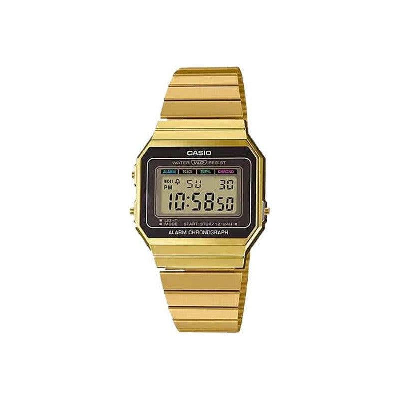 Reloj Casio Digital Metal A-700wg-9a Original Dorado Negro