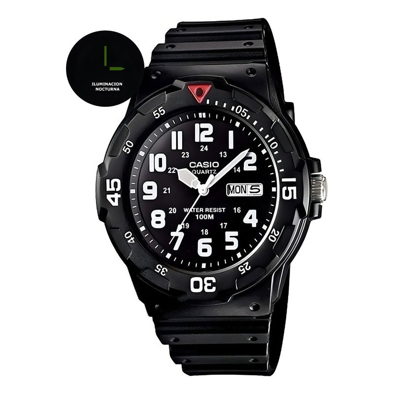 Reloj Pulsera Casio Mrw-200h-3b Con Correa De Resina Color Negro