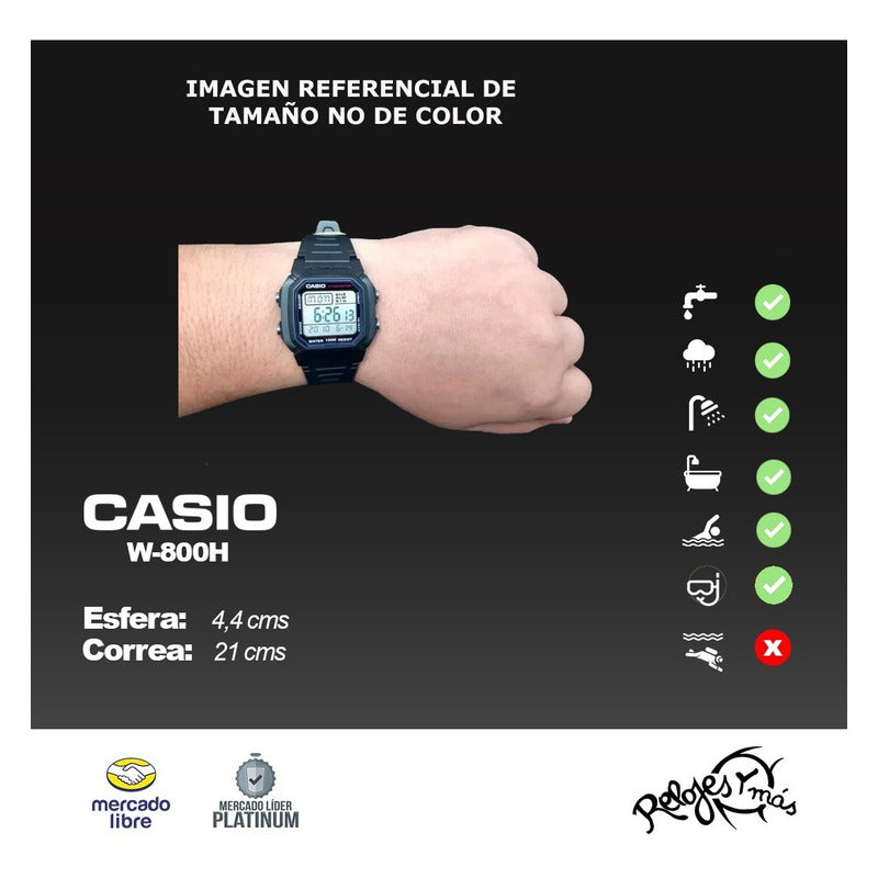 Reloj Casio W-800h Colores Surtidos/relojesymas