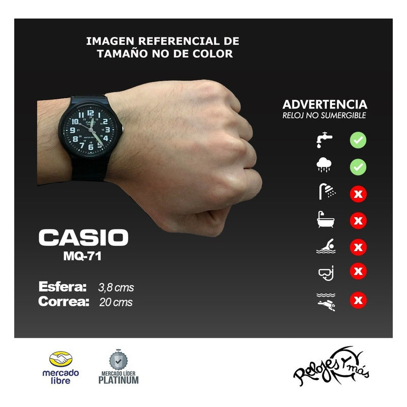 Reloj Casio Negro Mq-71 Colores Surtidos/relojesymas