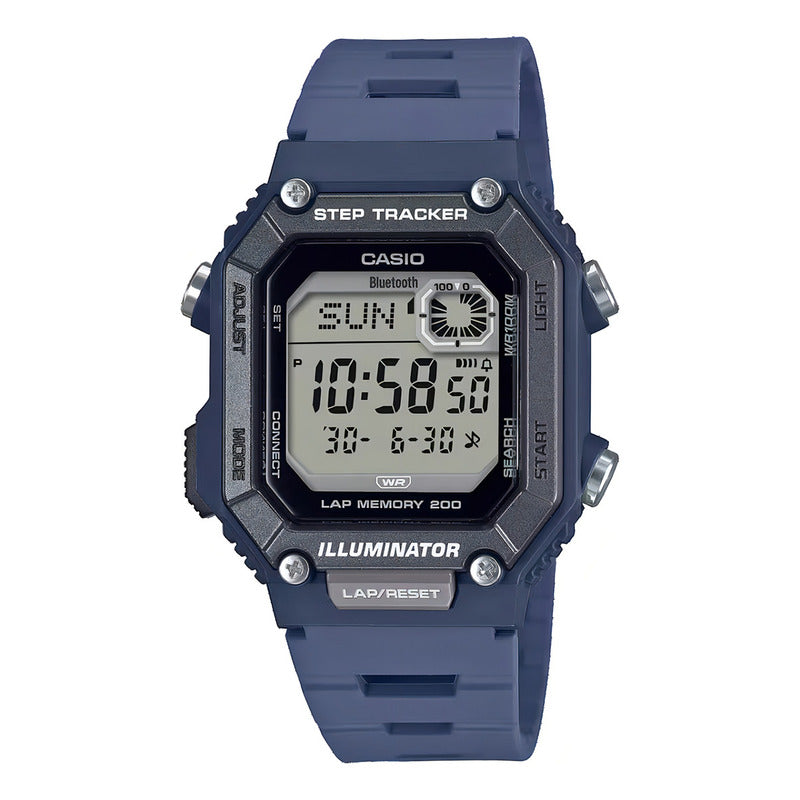 Reloj Hombre Casio Ws-b1000-2avdf Core Mens Correa Azul Bisel Azul Fondo Gris