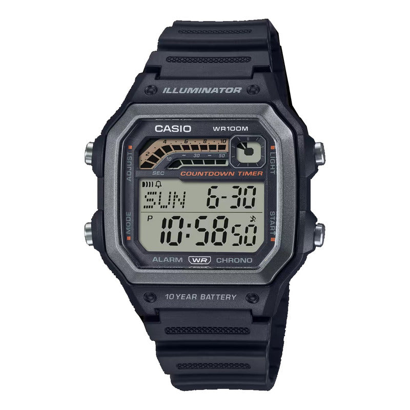 Reloj Hombre Casio Ws-1600h-1av Cuarzo Original Negro Gris
