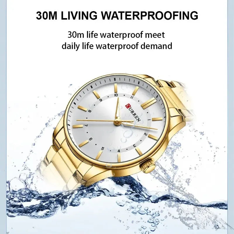 Reloj Pulsera Curren 8430-4 Color Golden/white Golden/white Dorado Blanco