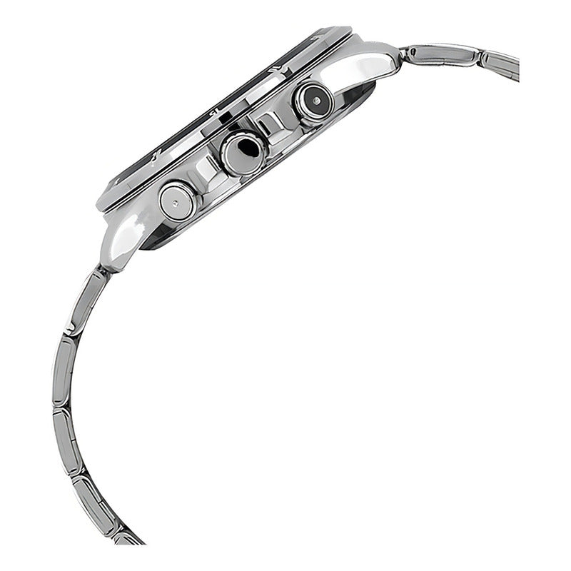 Reloj Casio Mtp-1374d Para Hombre Con Correa De Acero Inoxidable Y Fondo Negro Plateada Negro 1av