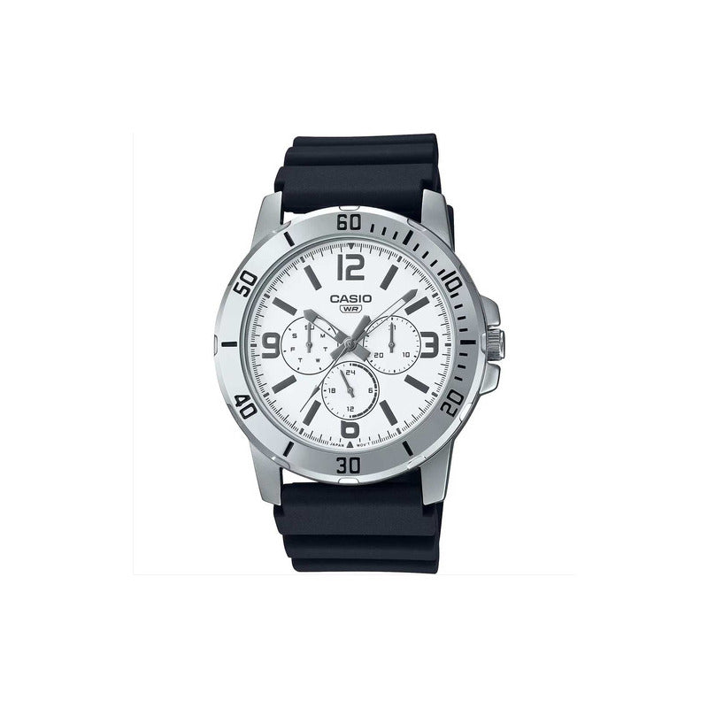Reloj Casio Mtp-vd300-7budf Cuarzo Hombre Negro Plateado Blanco