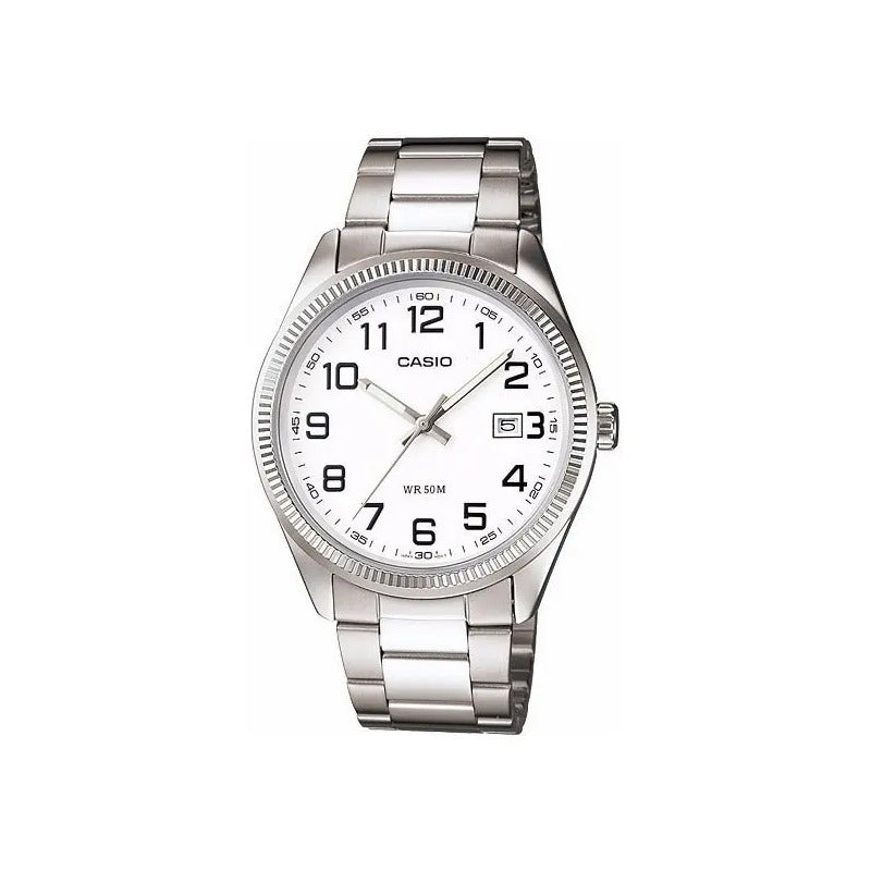 Reloj Casio Mtp-1302d-7b Fashion Mtp Cuarzo Hombre Color De La Correa Plateado Color Del Fondo Blanco