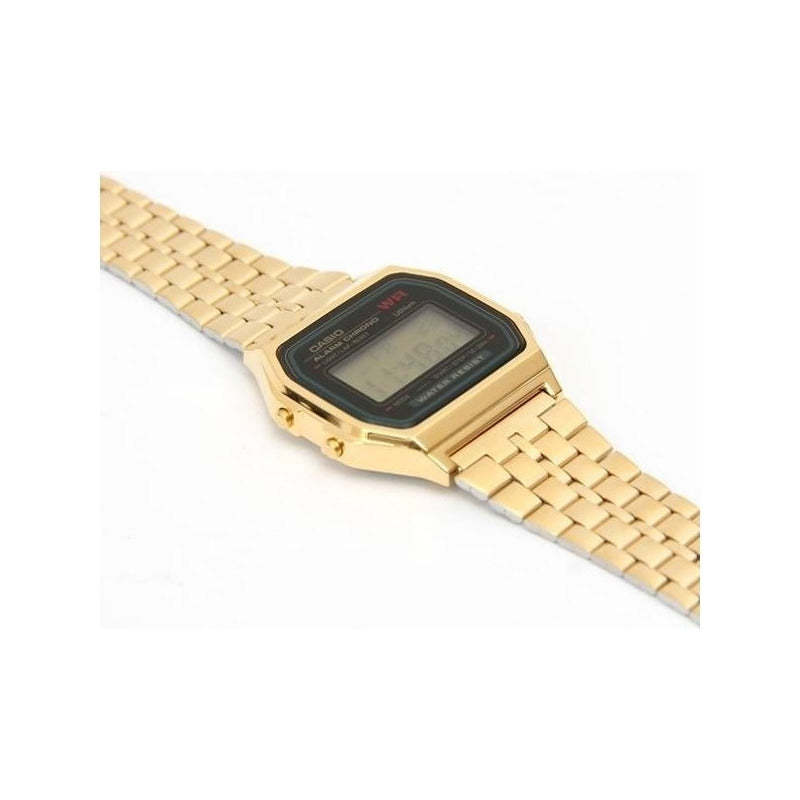 Reloj De Pulsera Casio Vintage A-159wgea-1e Relojesymas Dorado Dorado Negro