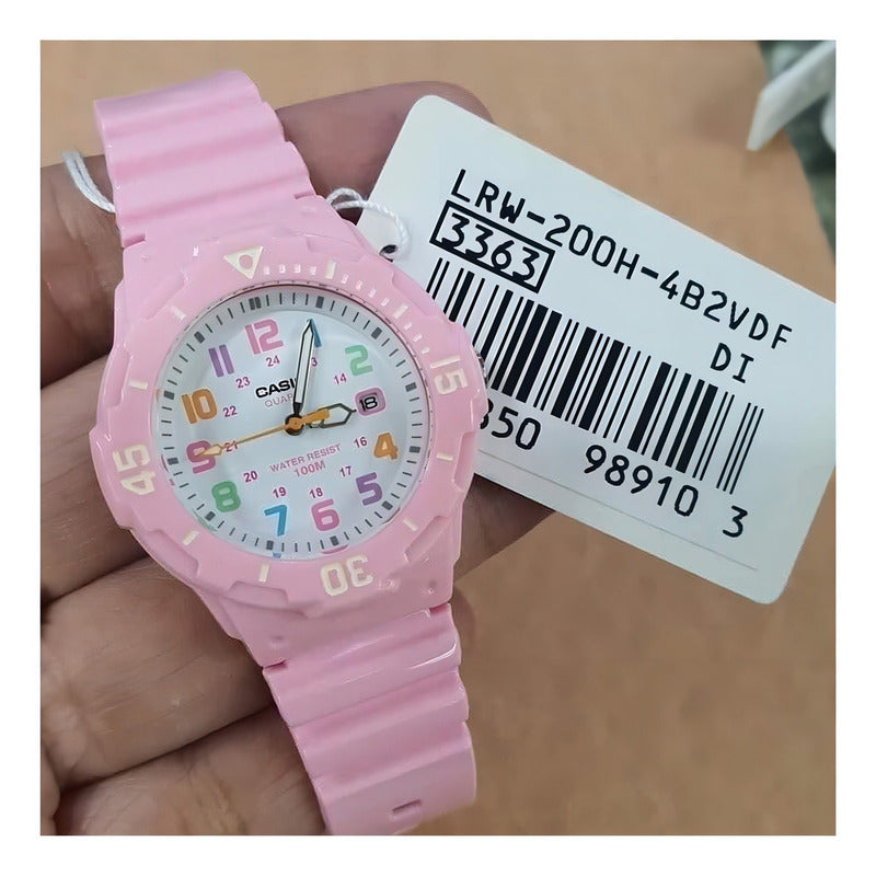 Reloj Casio Dama Lrw-200h-4b2vdf Rosa Chicle Blanco