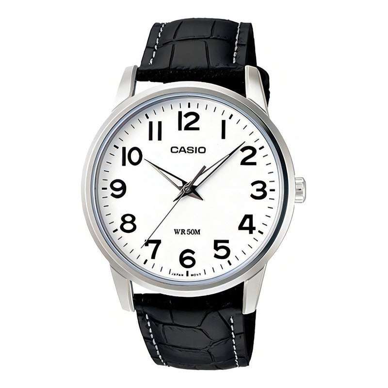 Reloj Casio Mtp-1303l-7bvdf Cuarzo Hombre Color De La Correa Negro Blanco