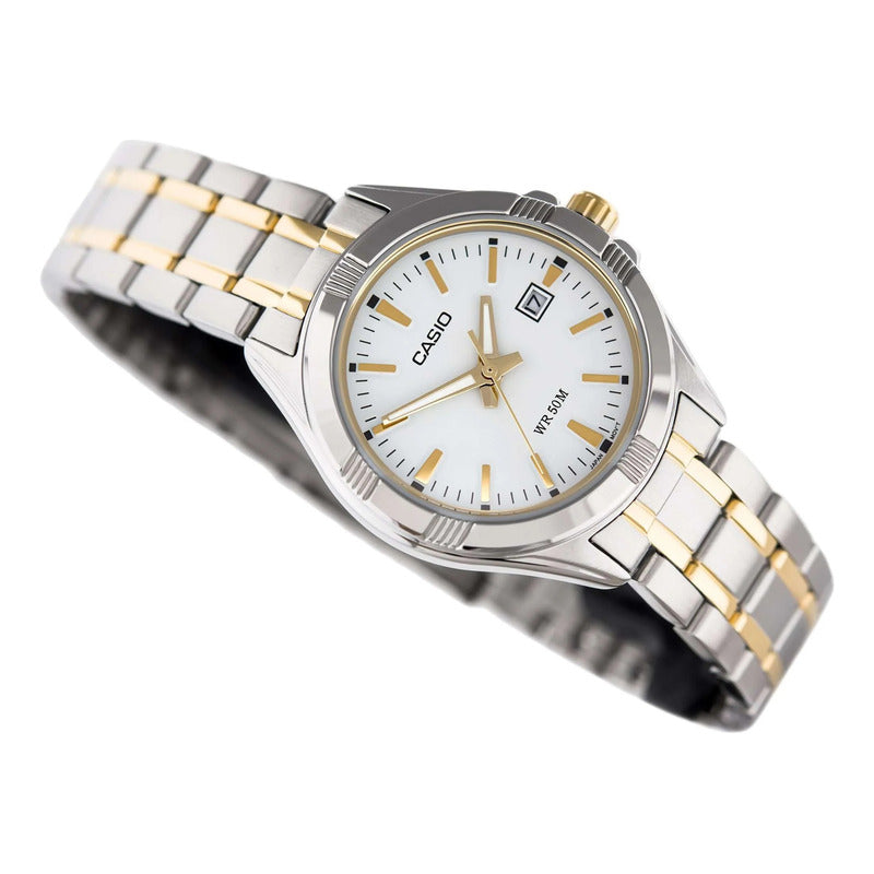 Reloj Casio Metal Dama Ltp-1308sg-7av Original Plateado/dorado Plateado