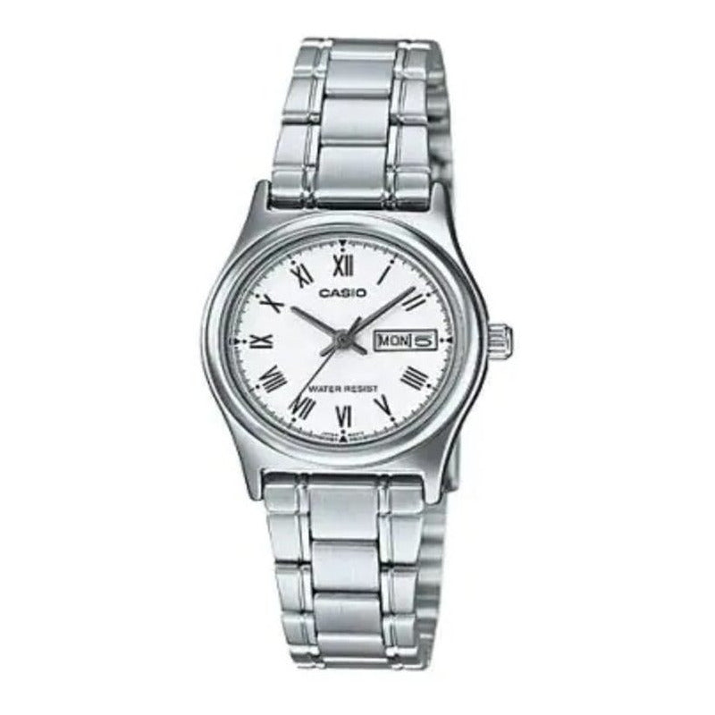 Reloj Casio Ltp-v006d-7budf Cuarzo Mujer Plateado