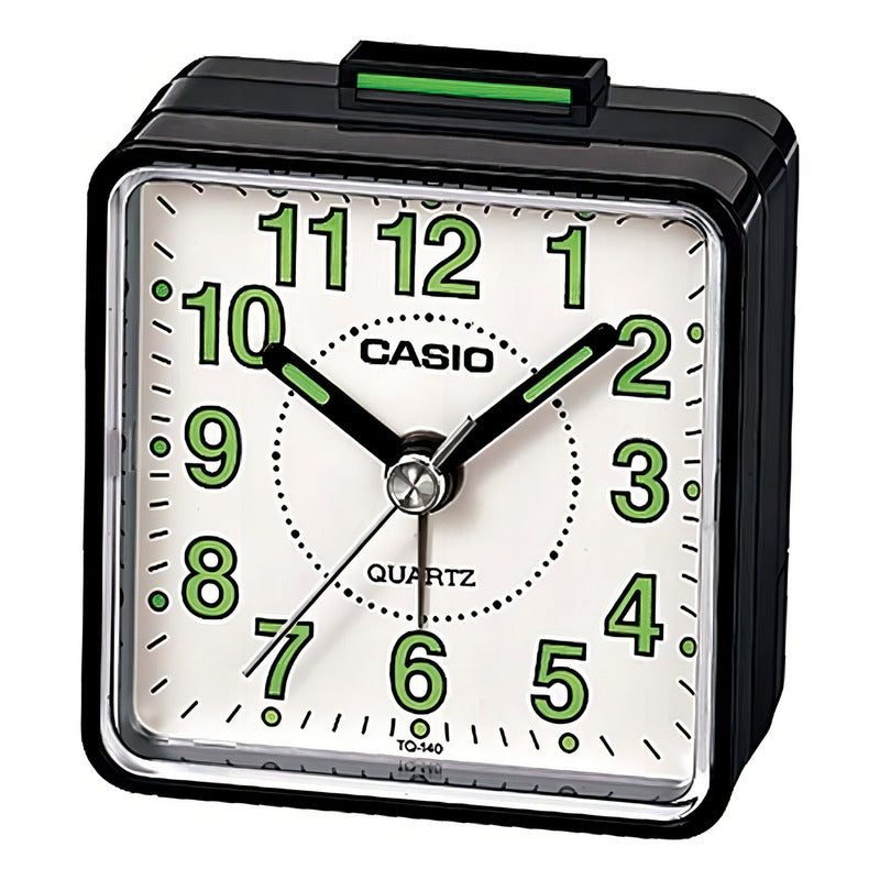 Reloj Despertador Casio Tq 140 Analógico Negro, Con Alarma