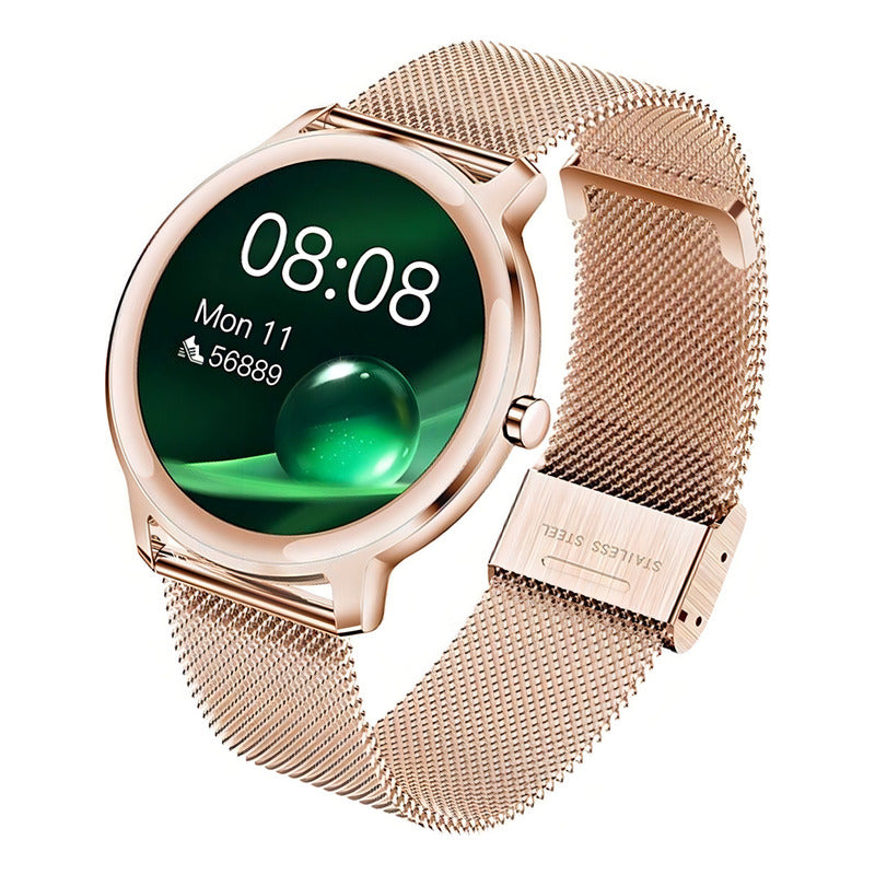 Smartwatch Fralugio R18 Pro Full Touch Bluetooth Dorado Monitoreo Salud