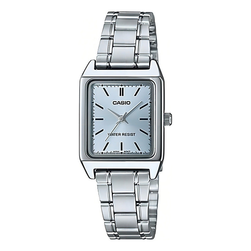 Reloj Casio Dama Ltp-v007d-2e Colores Surtidos/relojesymas Color De La Correa Plateado Color Del Bisel Plateado Color Del Fondo Azul Azul Ltp-v007d-2e