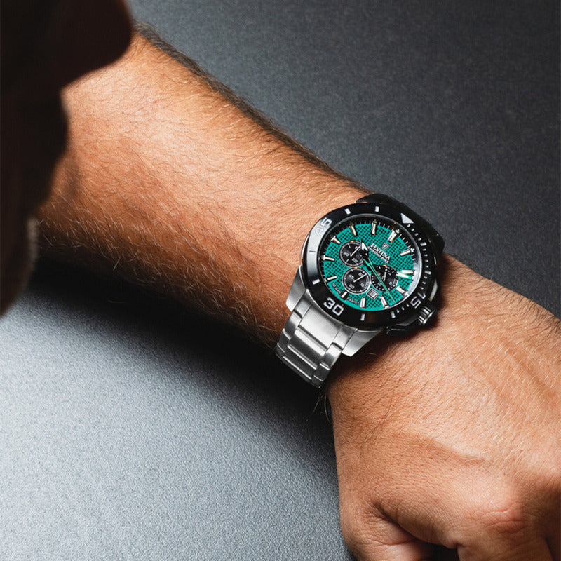 Reloj Festina F20641 Hombre Acero Cronómetro 10 Bar Color Del Fondo 3 Color De La Malla Plateado Color Del Bisel Negro