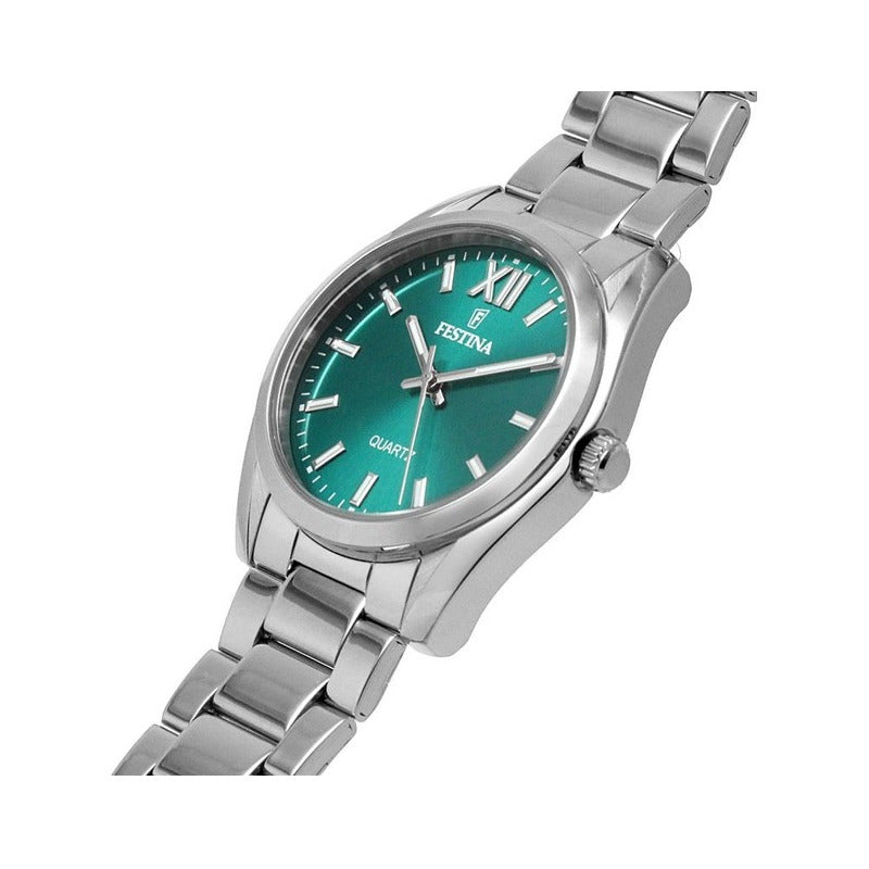 Reloj Para Mujer Festina Boyfriend F20622/c Plateado Verde