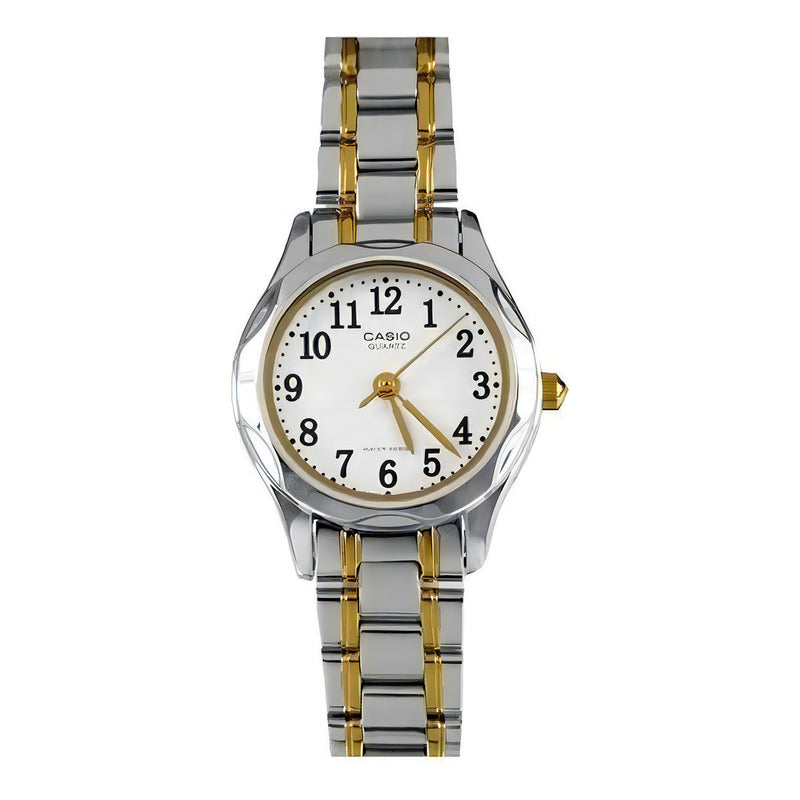 Reloj Mujer Casio Ltp-1275sg-7bdf Correa Dorada Y Plateada