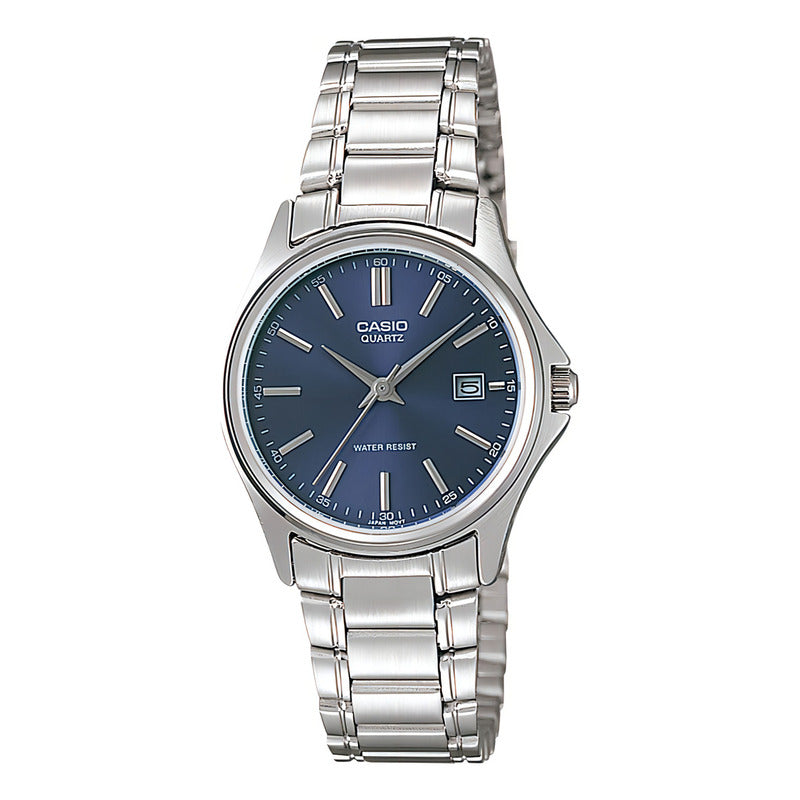 Reloj Casio Mujer Ltp-1183a-2adf Plateado Azul Oscuro