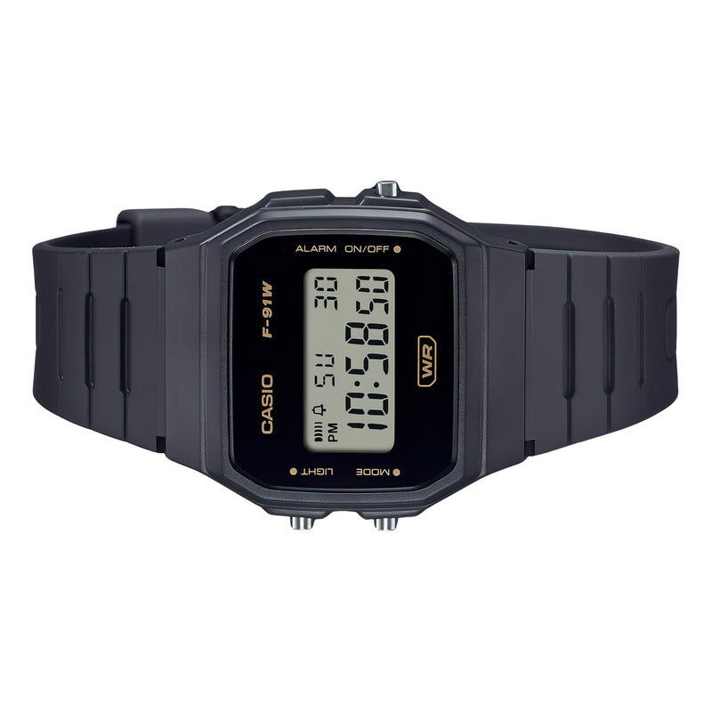 Reloj Casio Vintage Bio-plastic F-91wb-8a Unisex - Digital Gris Oscuro Negro