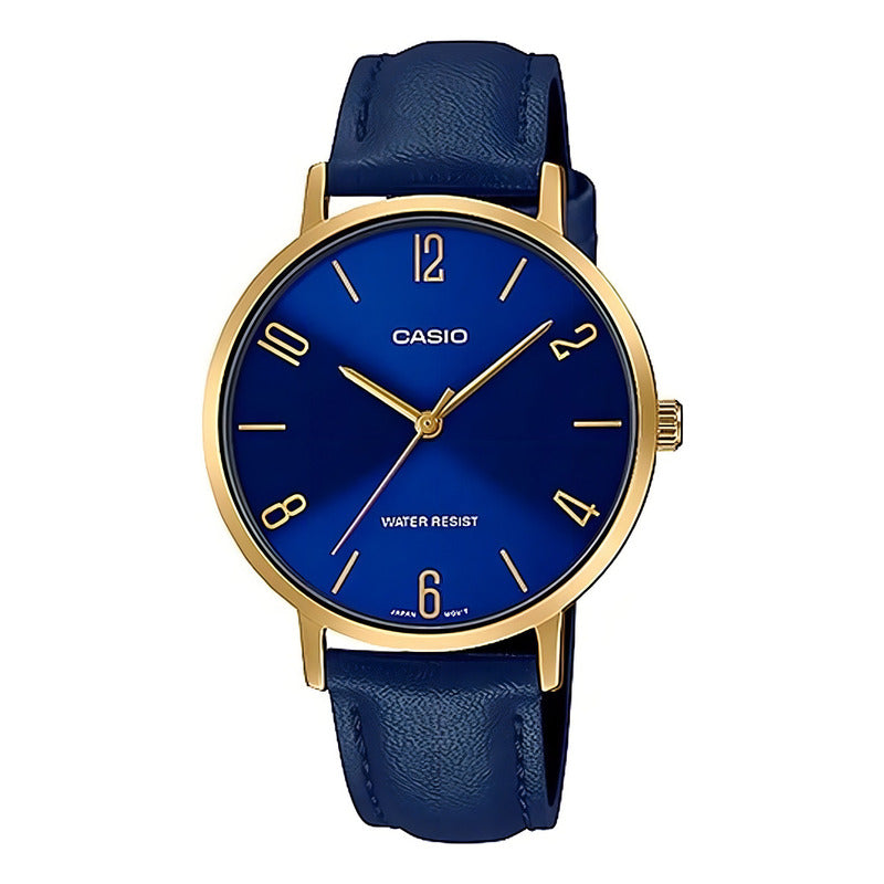Reloj Casio Mujer Análogo Ltp-vt01gl-2bu Cuero Azul Negro Oro Rosa Rosa