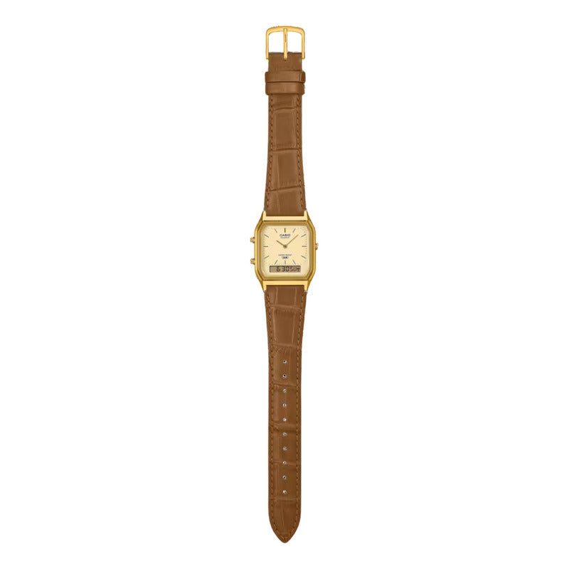 Reloj Casio Vintage Aq-230egl-9adf En Oro Marrón Claro Marrón Claro Dorado