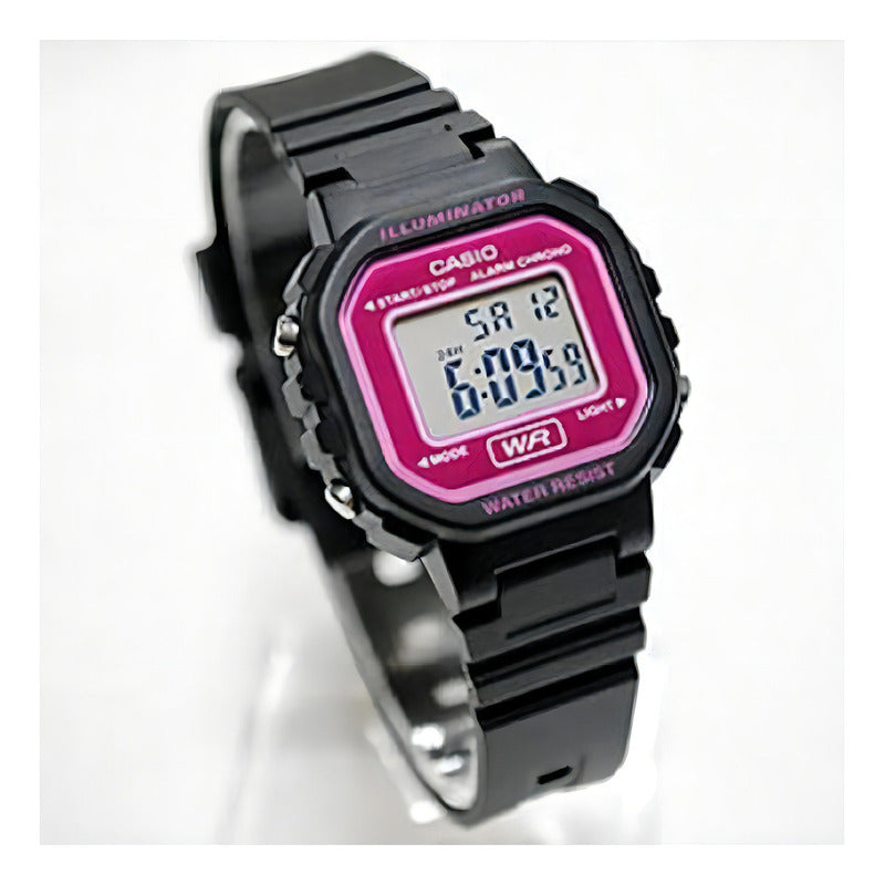 Reloj Casio La-20wh-4a Digital Rosa Para Mujer Negro