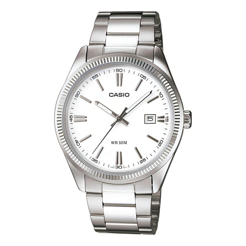 Reloj Casio Hombre Mtp-1302d-7a1vdf Plateado Blanco