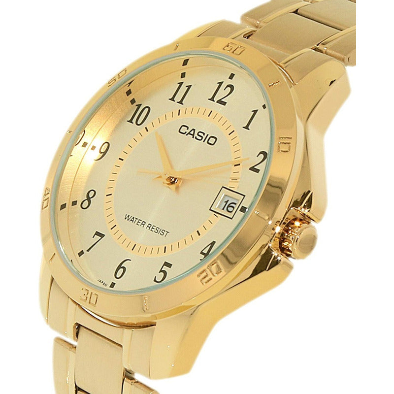 Reloj De Pulsera Casio Enticer Mtp-v004g-9b Relojesymas Dorado