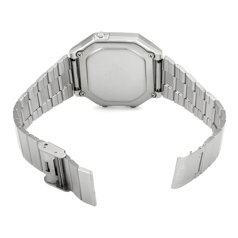 Reloj Mujer Casio B650wd-1a Plateado Digital / Color Del Fondo Gris