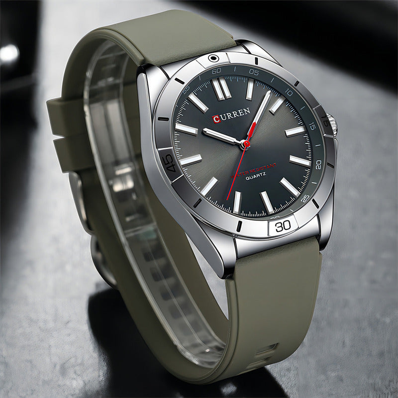 Relojes De Pulsera De Cuarzo De Silicona Luminous Curren Fondo Gris Plateado