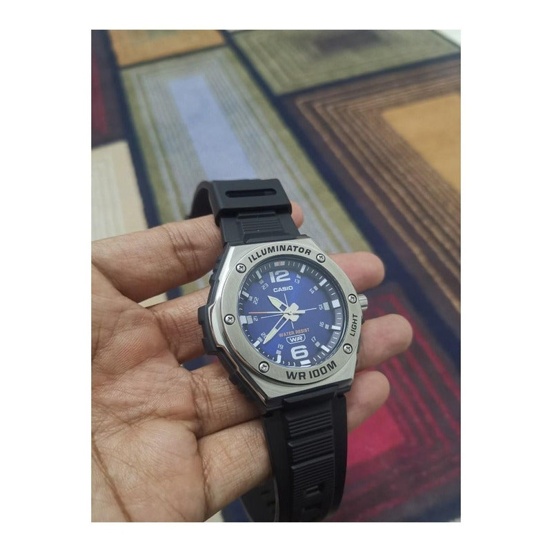 Reloj Casio Hombre Azul Core Lifestyle Mwa-100h2avcf Negro Plateado