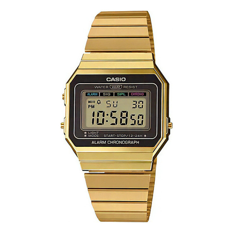 Reloj Casio A700wg-9a Digital Para Hombre Con Correa Dorada Dorado