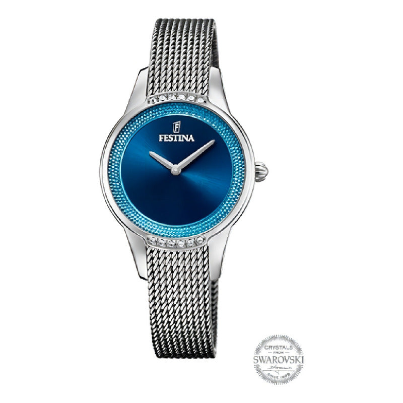 Reloj Festina F20494/2 Plateado Mujer Mademoiselle Color Del Fondo Azul