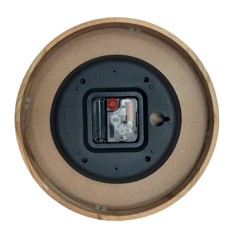 Reloj Pared Madera Siklos 20cm Análogo Silencioso Vintage Marrón Claro Blanco