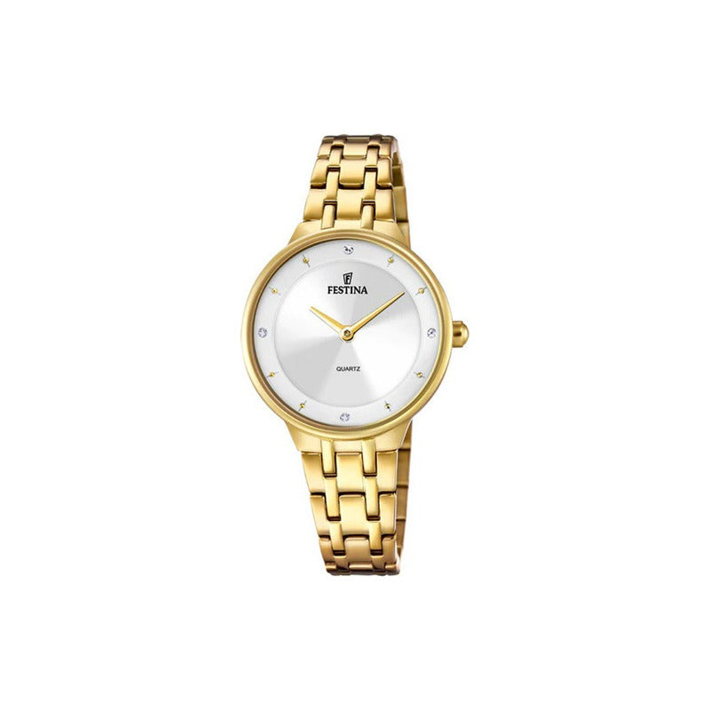 Reloj Festina Mujer F20601.1 Mademoiselle Clasico Acero Color De La Malla Dorado Color Del Fondo Plata