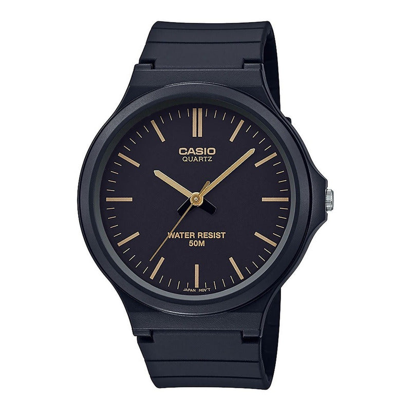Reloj Casio  Analogico Caballero Mw-240-1e2vcf Original Negro