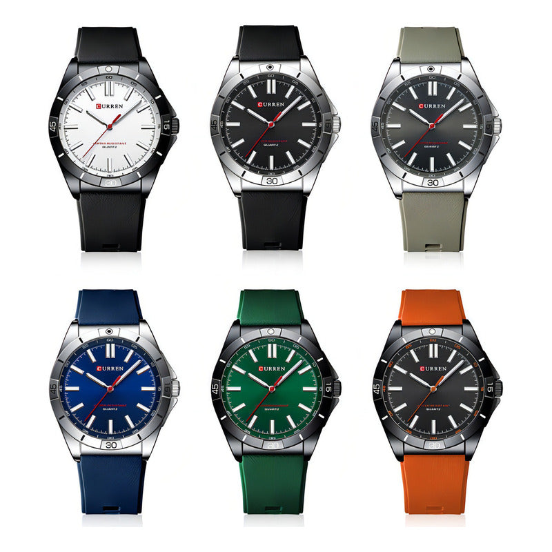 Relojes De Pulsera De Cuarzo De Silicona Luminous Curren Fondo Gris Plateado