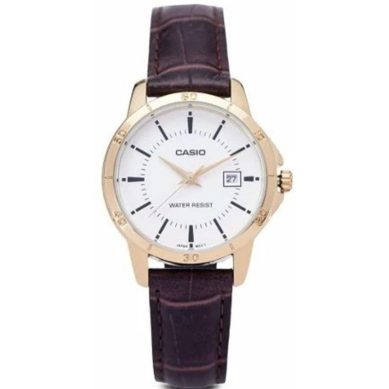 Reloj Casio Mujer Ltp-v004gl-7audf Café