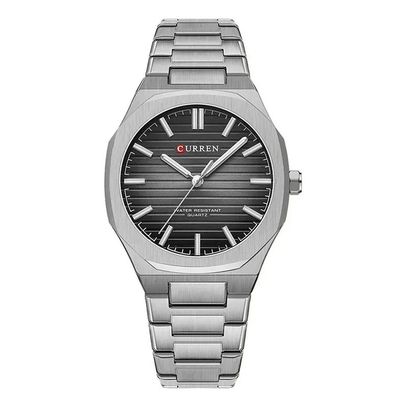 Relojes Curren Metal Hombre 8456-1 Original Plateado Silver Black