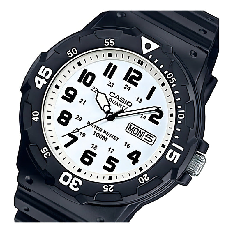 Reloj Casio Analogo Varón // Mrw-200h-7bv Color De La Correa Negro Color Del Bisel Negro Color Del Fondo Blanco