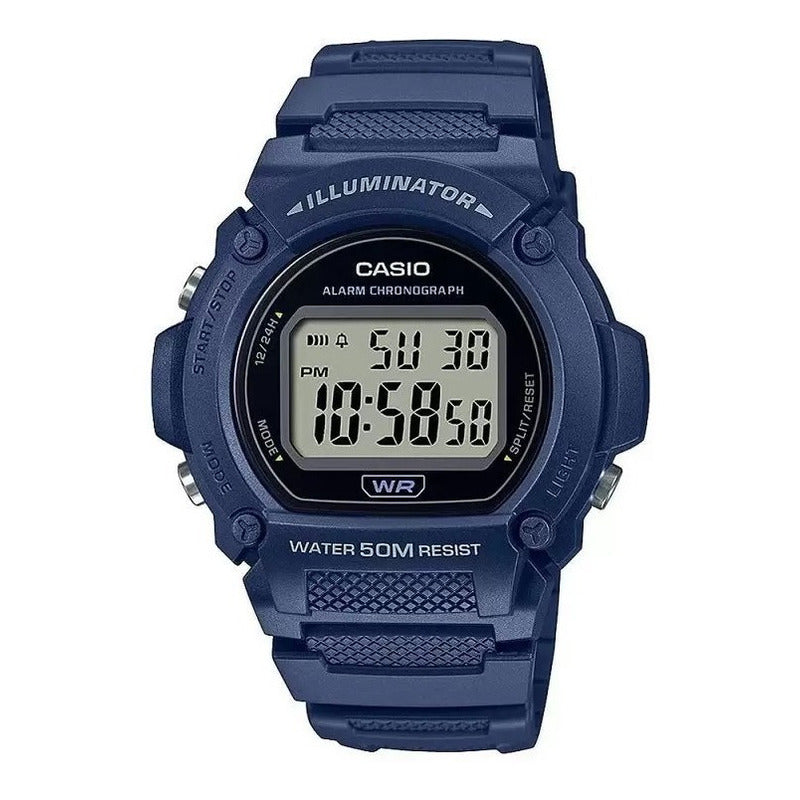 Reloj Casio W-219h-2a  Relojesymas Azul Gris