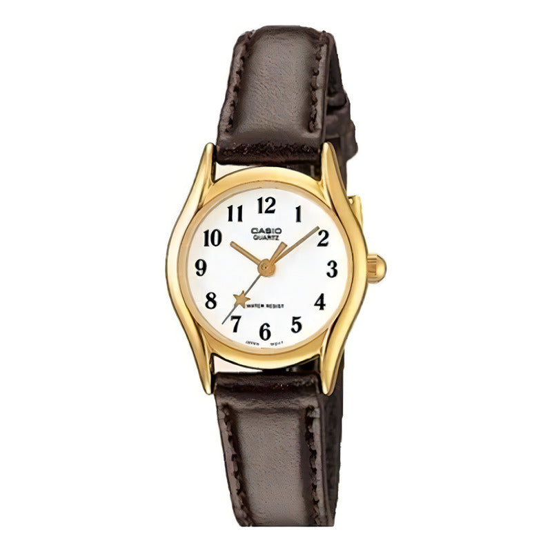 Ltp-1094q-7b4rd - Reloj Casio Pulso Cuero Caja Dorado