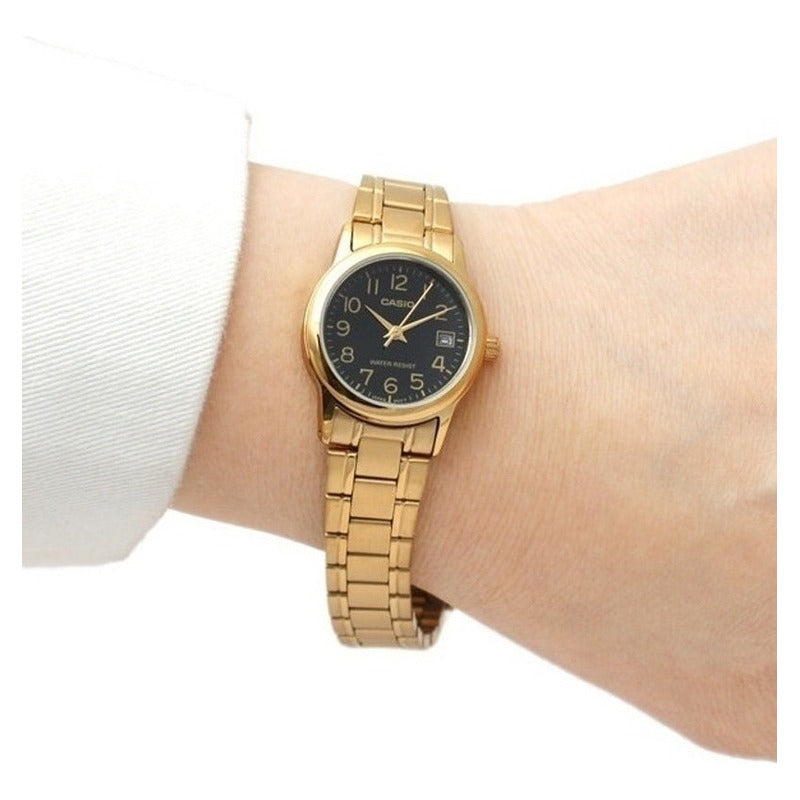 Reloj Casio Ltpv002 Mujer Acero Dorado Watchsalas Full