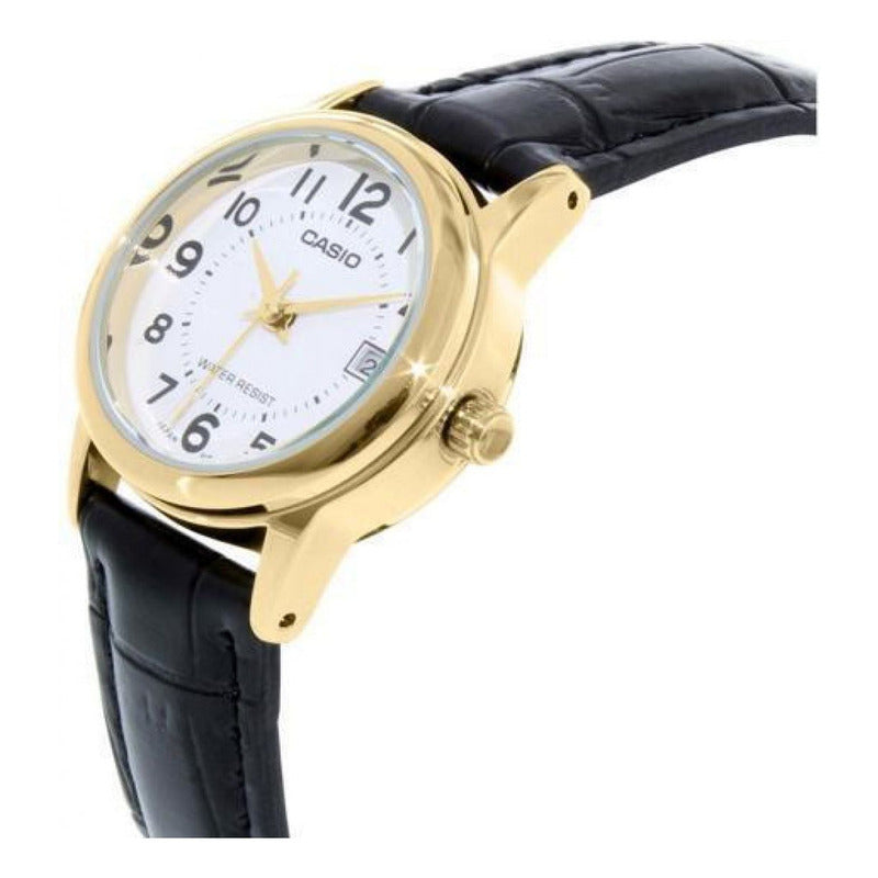 Reloj Casio Análogo Dama Ltp-v002gl-7b Negro Dorado Blanco