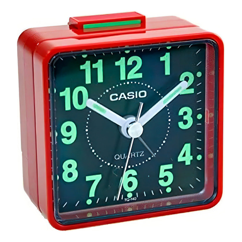 Reloj Despertador Casio Tq-140-4df /relojeria Violeta Color Rojo