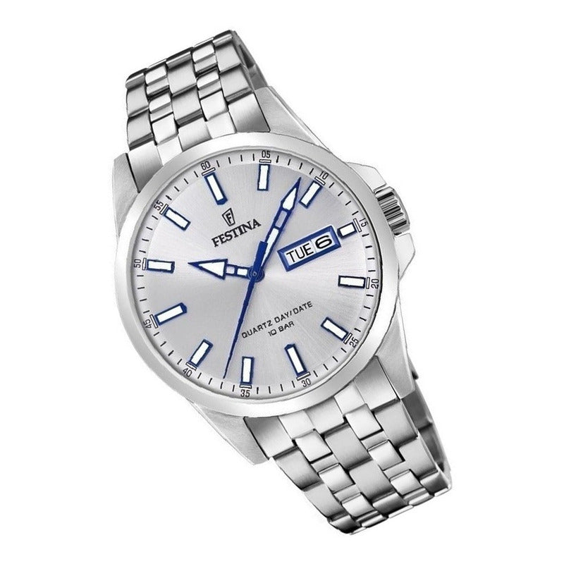 Reloj Festina Hombre Acero Clásico Fecha Sumergible F20357.1
